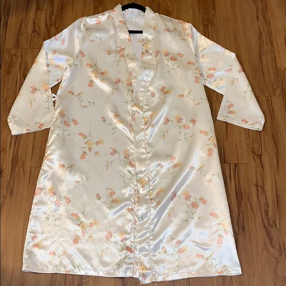 VINTAGE Mr. Robert Floral Satin Long-sleeve Robe - Picture 5 of 8